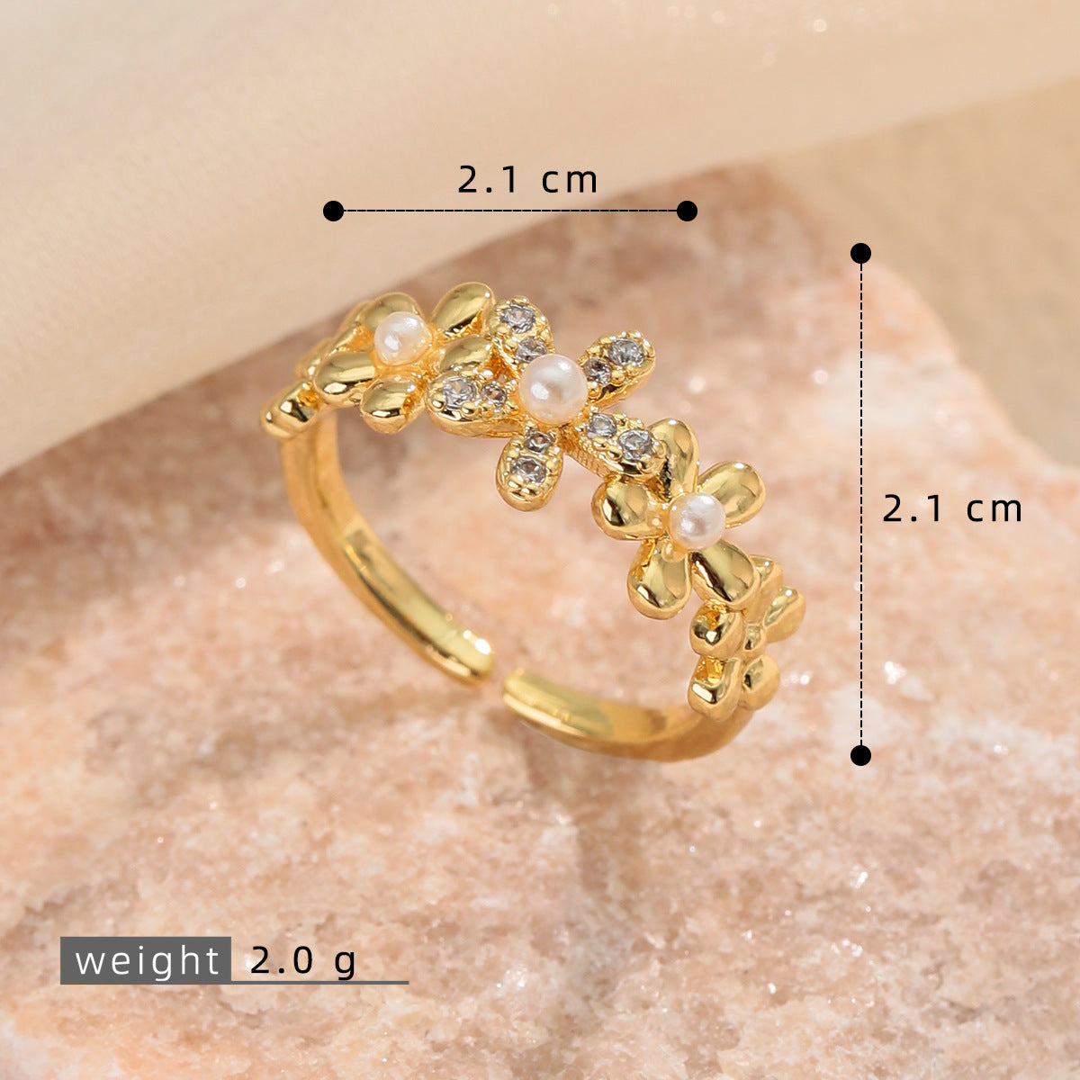 Copper-plated Leaf Open Ring