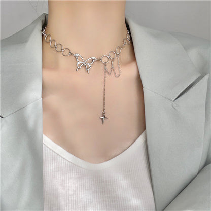 Butterfly Pendant Choker Necklace