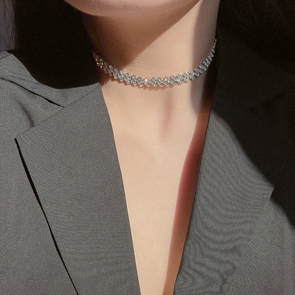 Full Diamond Clavicle Necklace
