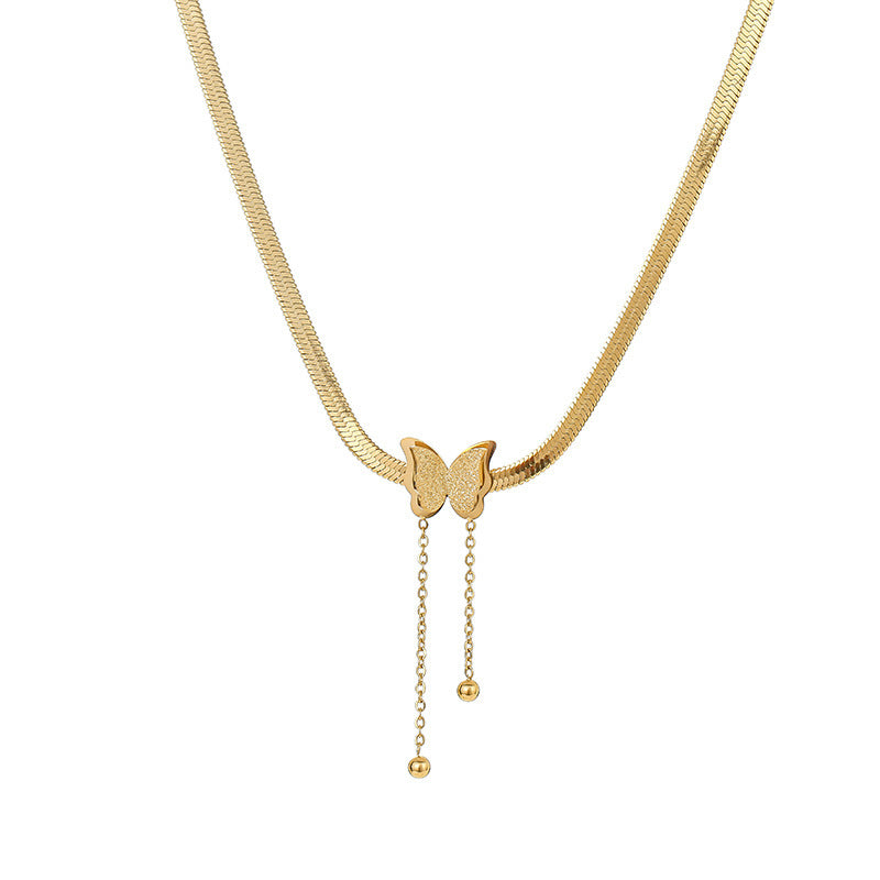 Simple Temperament Small Butterfly Necklace
