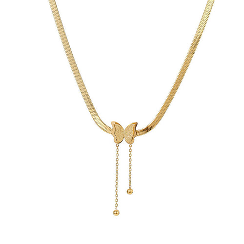Simple Temperament Small Butterfly Necklace
