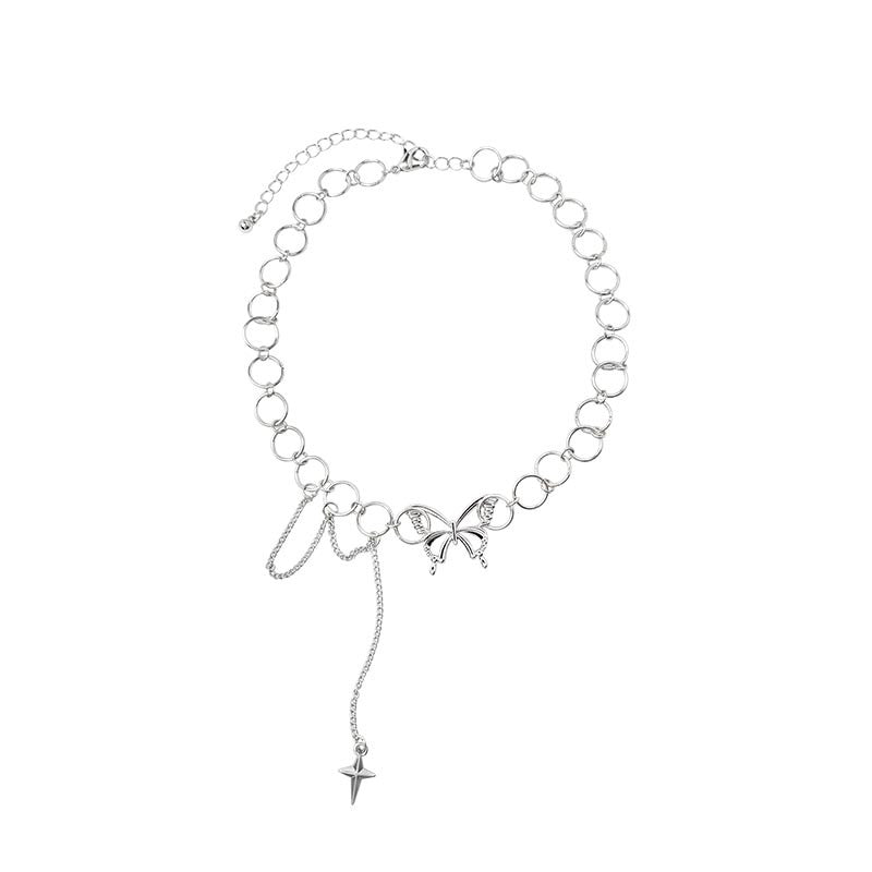 Butterfly Pendant Choker Necklace