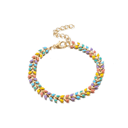 Colorful leaf women's bracelet