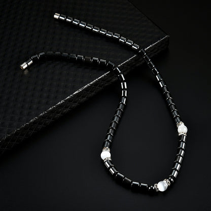Stylish Hematite Necklace, Rhinestone & Crystal Necklace