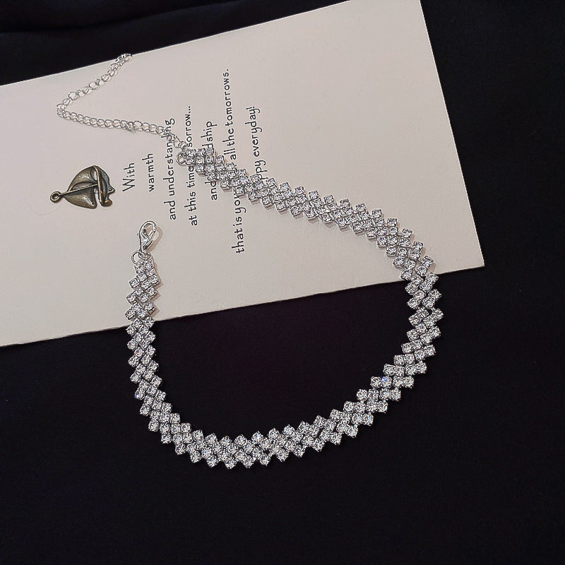 Full Diamond Clavicle Necklace