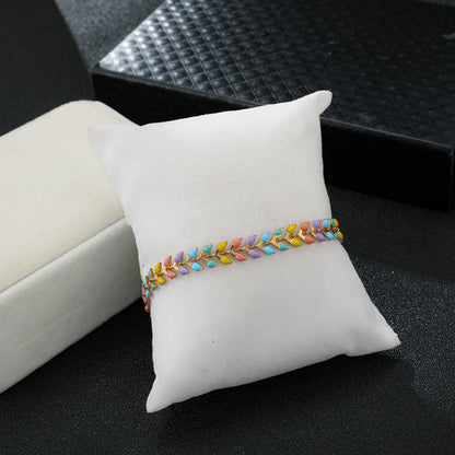 Colorful leaf women's bracelet