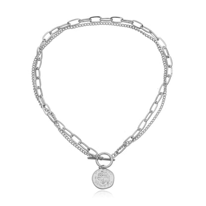 Irregular Medallion Pendant Necklace