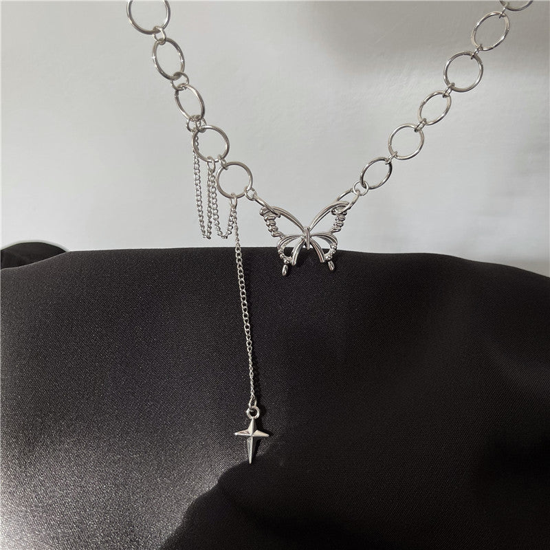 Butterfly Pendant Choker Necklace