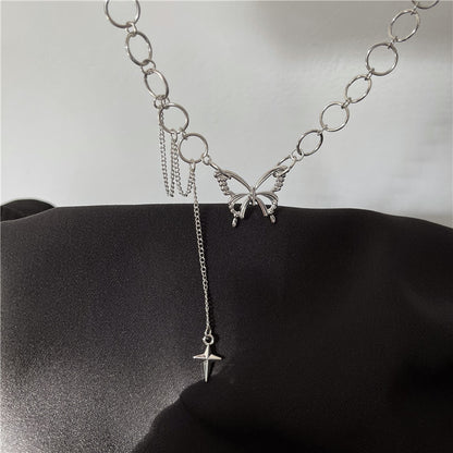 Butterfly Pendant Choker Necklace