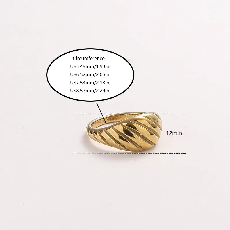 Unisex Geometric Asymmetrical Ring In 316 Stainless Steel