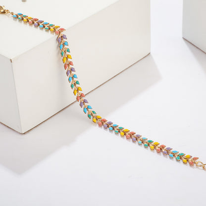 Colorful leaf women's bracelet