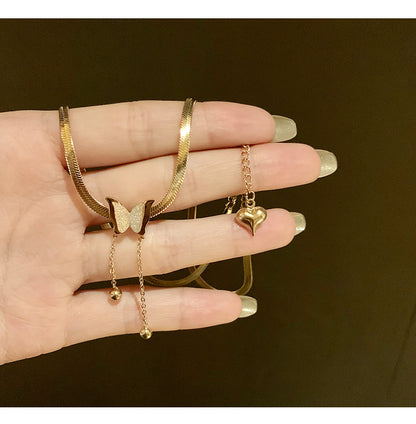 Simple Temperament Small Butterfly Necklace