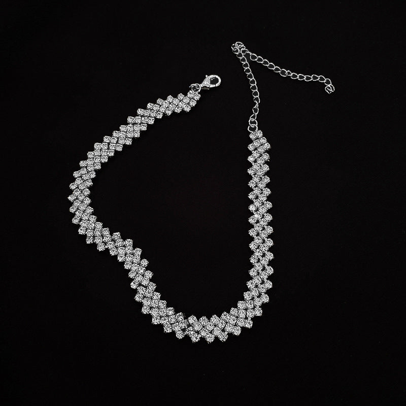 Full Diamond Clavicle Necklace