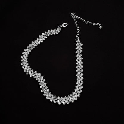 Full Diamond Clavicle Necklace