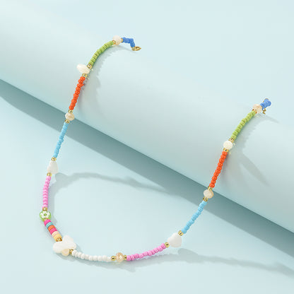Love Butterfly Colorful Rice Bead Necklace