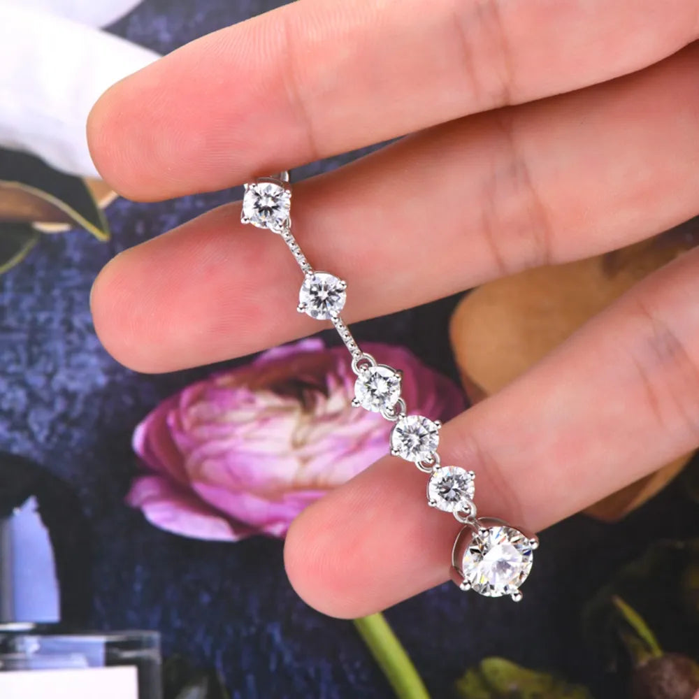 4 Carat Moissanite Zircon Earrings