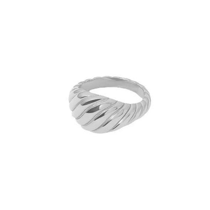 Unisex Geometric Asymmetrical Ring In 316 Stainless Steel