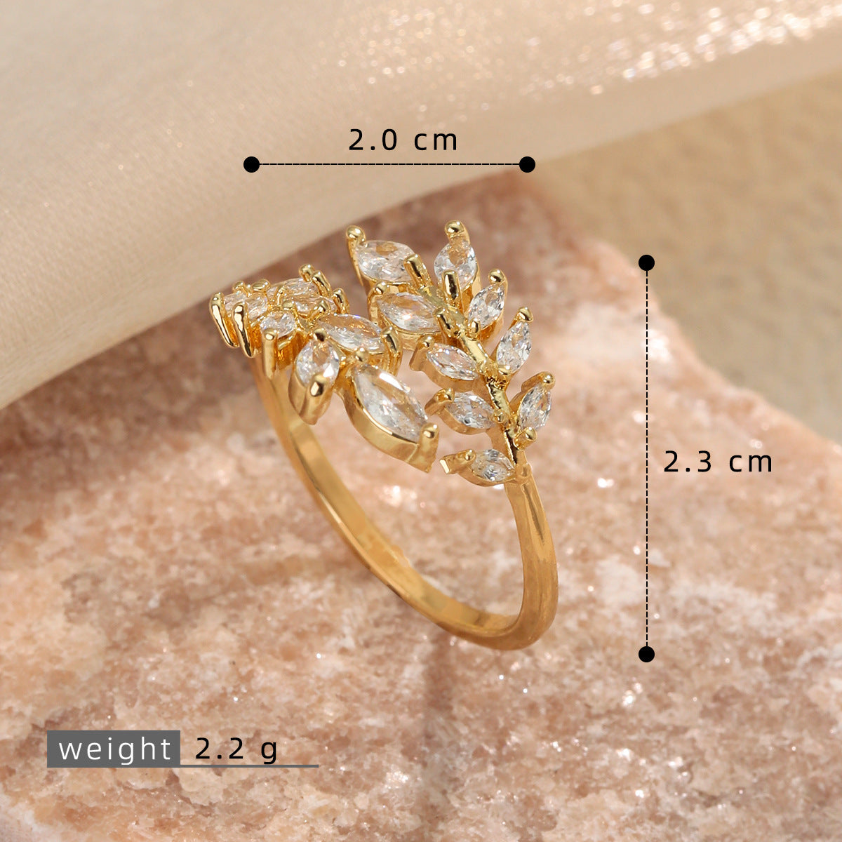 Copper-plated Leaf Open Ring