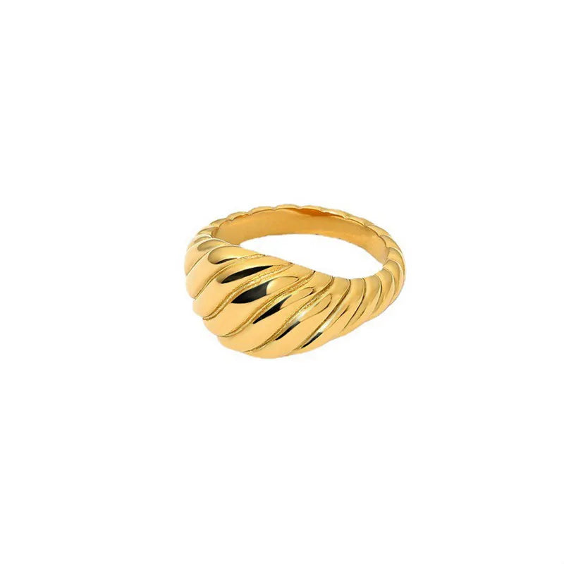 Unisex Geometric Asymmetrical Ring In 316 Stainless Steel
