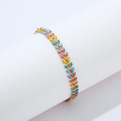 Colorful leaf women's bracelet