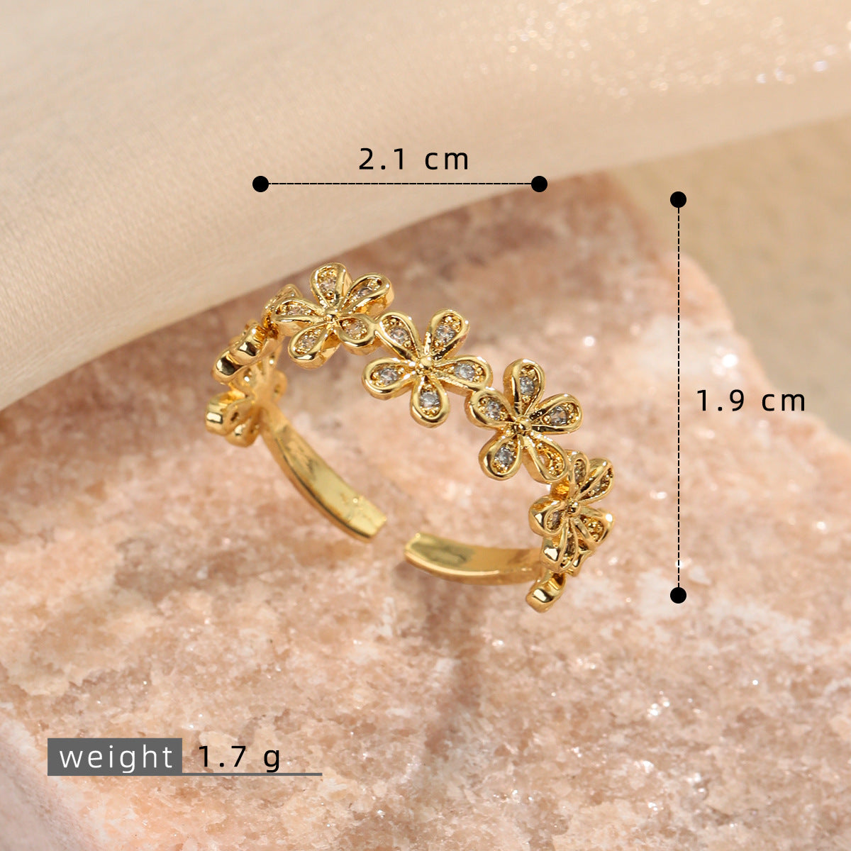 Copper-plated Leaf Open Ring
