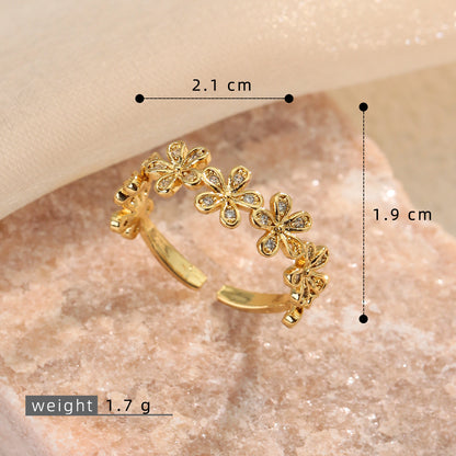 Copper-plated Leaf Open Ring