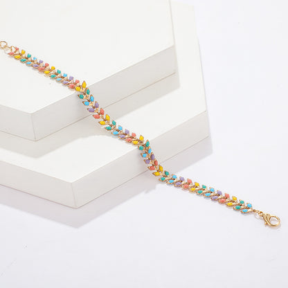 Colorful leaf women's bracelet