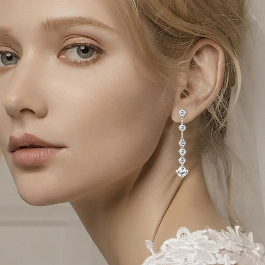 4 Carat Moissanite Zircon Earrings