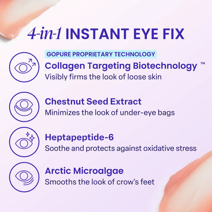 NEW! Instant Lift Eye Gel - For Puffiness & Bags, Wrinkles, Fine Lines and Dark Circles, Anti Aging Skin Care for Men & Women with Collagen Targeting Biotech